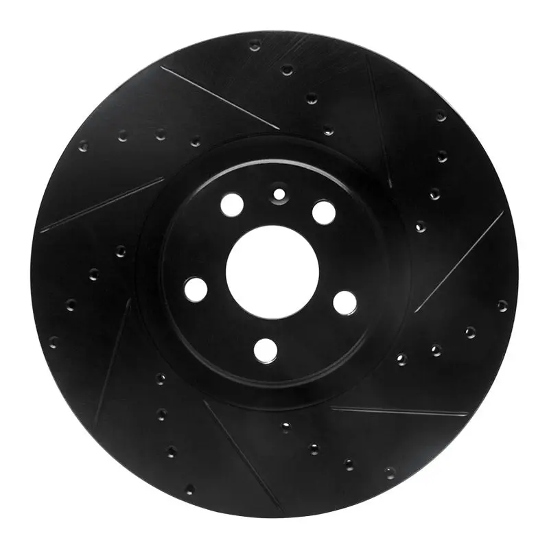 R1 16-26 Polestar Polestar 2 Front Right Drilled & Slotted Black Brake Rotor 1