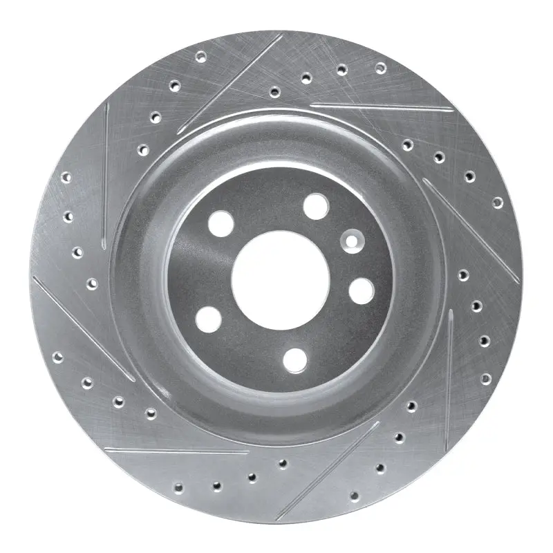 R1 16-26 Polestar Polestar 2 Rear Left Drilled & Slotted Silver Brake Rotor 1