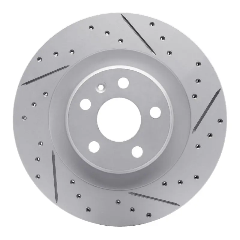 R1 16-26 Volvo V90 Rear Right Drilled & Slotted Geo-Carbon Rotor 1