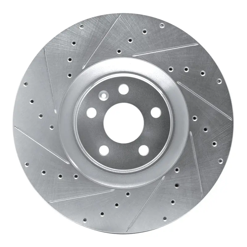 R1 16-26 Volvo Xc90 Front Left Drilled & Slotted Silver Brake Rotor 1