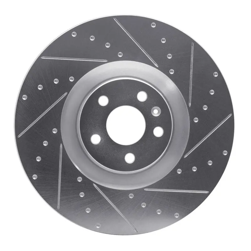 R1 16-26 Volvo Xc90 Front Right Drilled & Slotted Silver Brake Rotor 1