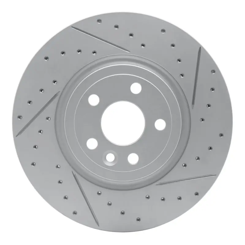 R1 17-19 Jaguar F-Pace Front Right Drilled & Slotted Geo-Carbon Rotor 1