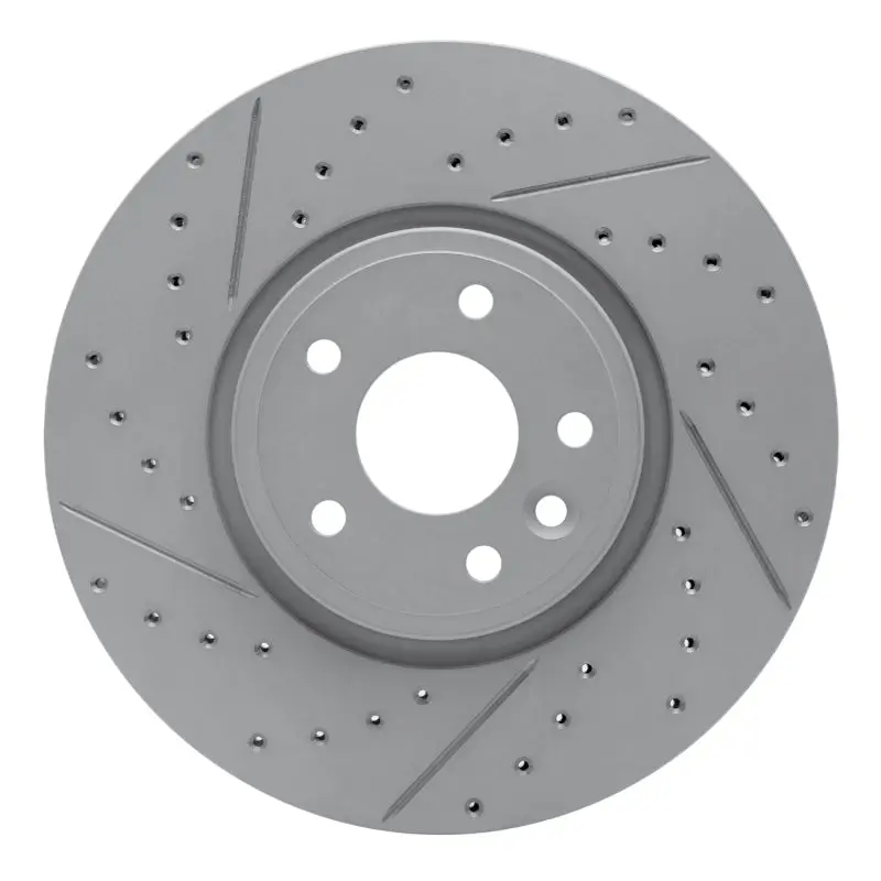 R1 17-19 Jaguar Xe Front Left Drilled & Slotted Geo-Carbon Rotor 1
