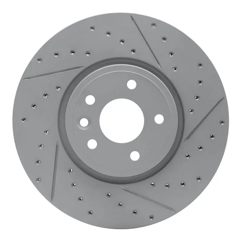 R1 17-19 Jaguar Xe Front Right Drilled & Slotted Geo-Carbon Rotor 1