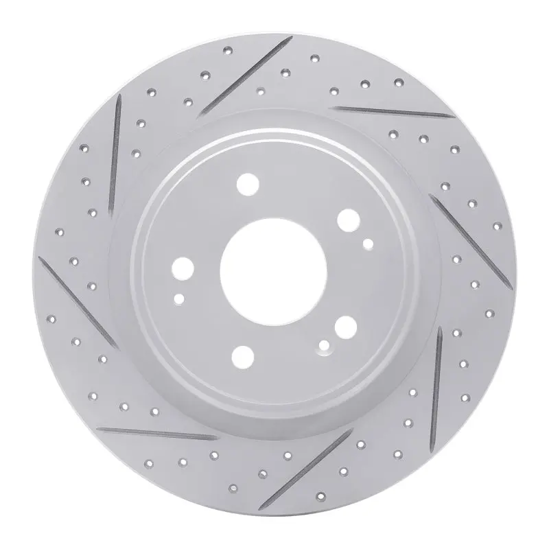 R1 17-20 Acura Mdx Rear Left Drilled & Slotted Geo-Carbon Rotor 1
