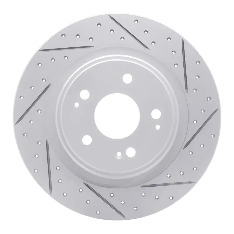 R1 17-20 Acura Mdx Rear Right Drilled & Slotted Geo-Carbon Rotor 1