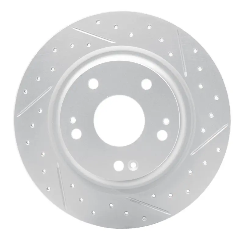 R1 17-20 Honda Civic Sedan Rear Right Drilled & Slotted Geo-Carbon Rotor 1