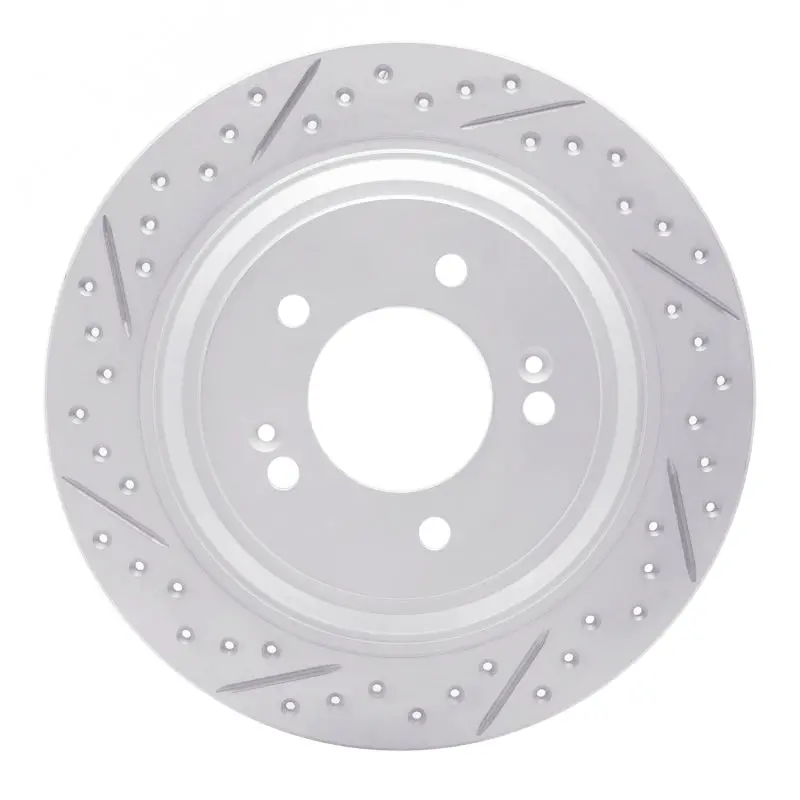 R1 17-23 Hyundai Kona Ev Rear Right Drilled & Slotted Geo-Carbon Rotor 1