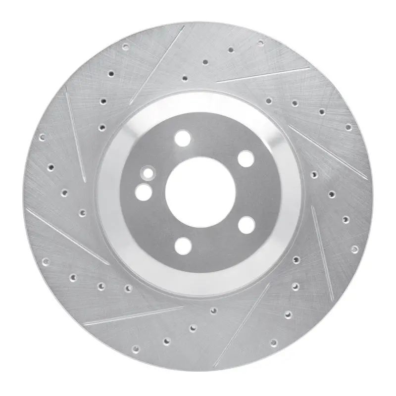 R1 17-23 Mercedes-Benz Cls450 Rear Left Drilled & Slotted Silver Brake Rotor 1