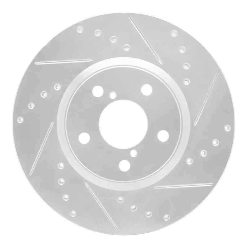 R1 17-23 Subaru Impreza Front Right Drilled & Slotted Silver Brake Rotor 1