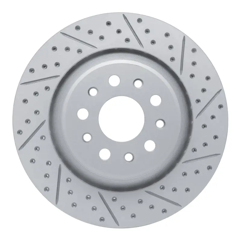 R1 17-24 Maserati Ghibli Rear Right Drilled & Slotted Geo-Carbon Rotor 1