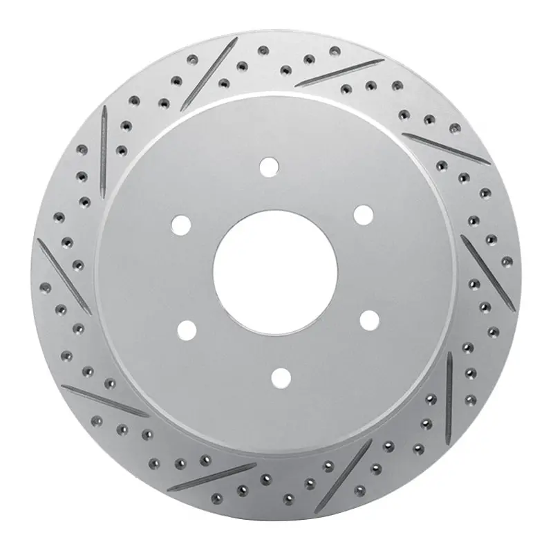 R1 17-24 Nissan Titan Rear Left Drilled & Slotted Geo-Carbon Rotor 1