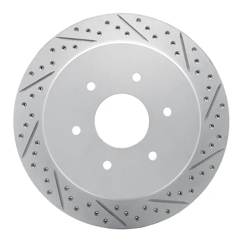 R1 17-24 Nissan Titan Rear Right Drilled & Slotted Geo-Carbon Rotor 1