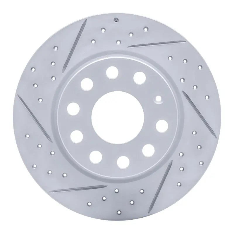 R1 17-25 Audi Q2 (Mexico) Rear Left Drilled & Slotted Geo-Carbon Rotor 1