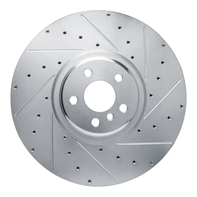 R1 17-25 Bmw M850i Xdrive Gran Coupe Right Front Drilled & Slotted Silver Brake Rotor 1