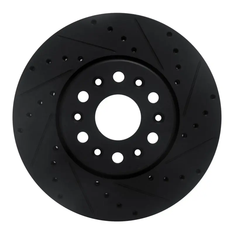 R1 17-25 Buick Enclave Front Right Drilled & Slotted Black Brake Rotor 1