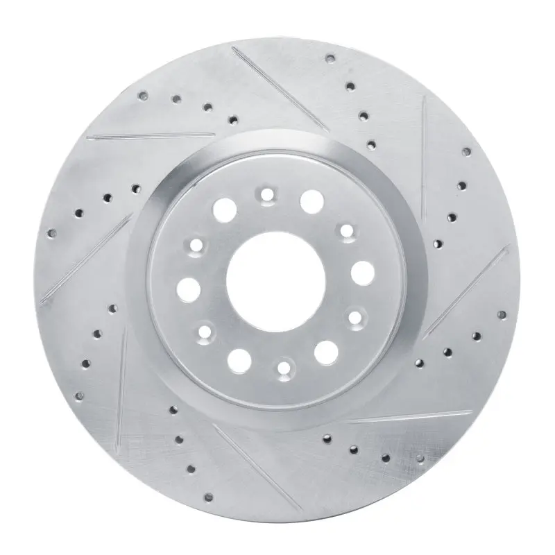 R1 17-25 Buick Enclave Front Right Drilled & Slotted Silver Brake Rotor 1