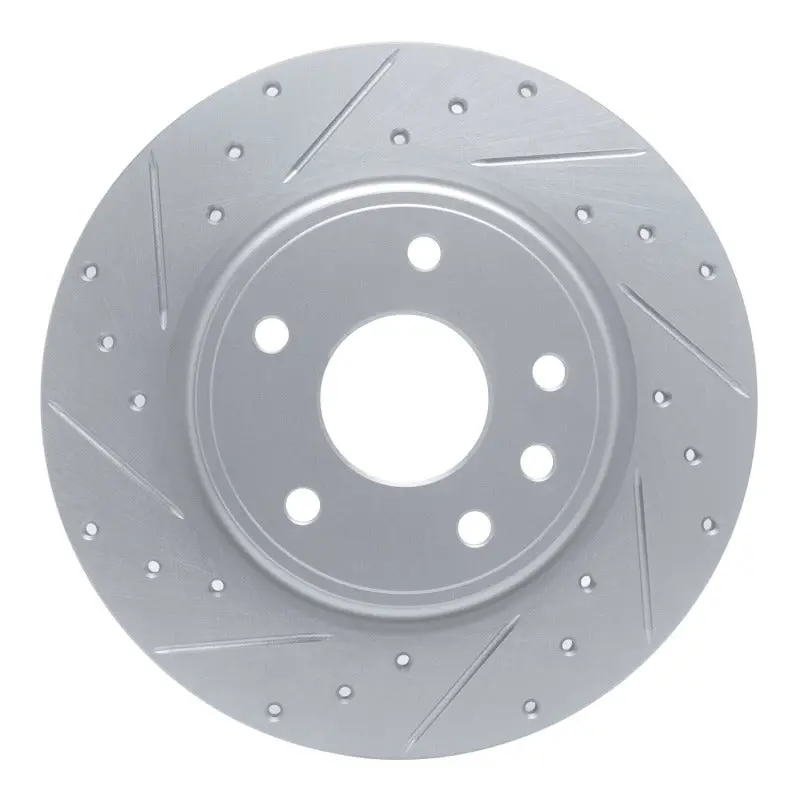 R1 17-25 Chrysler Grand Caravan Rear Left Drilled & Slotted Silver Brake Rotor 1