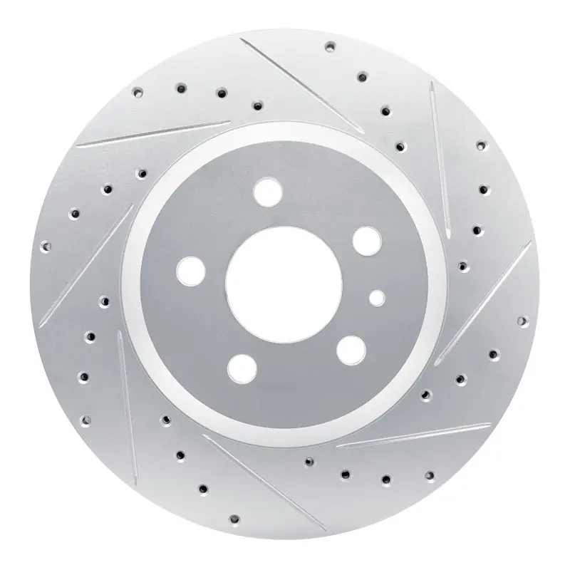 R1 17-25 Tesla Model 3 Front Right Drilled & Slotted Silver Brake Rotor 1