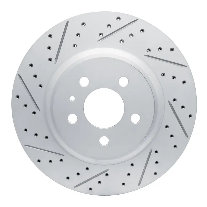 R1 17-25 Tesla Model 3 Rear Left Drilled & Slotted Geo-Carbon Rotor 1