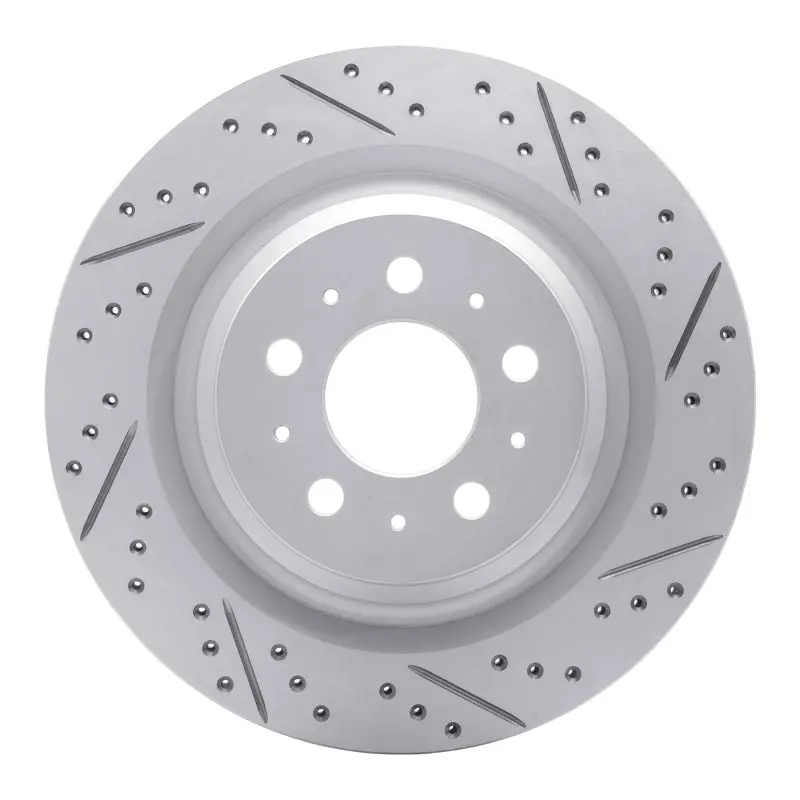 R1 17-25 Tesla Model Y Rear Right Drilled & Slotted Geo-Carbon Rotor 1