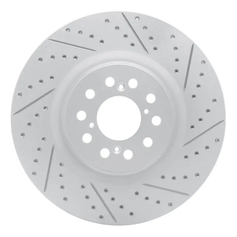 R1 17-26 Acura Integra Front Right Drilled & Slotted Geo-Carbon Rotor 1