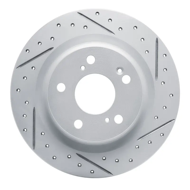 R1 17-26 Acura Integra Rear Right Drilled & Slotted Geo-Carbon Rotor 1