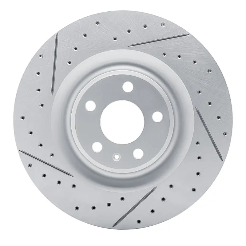 R1 17-26 Audi S7 Rear Left Drilled & Slotted Geo-Carbon Rotor 1
