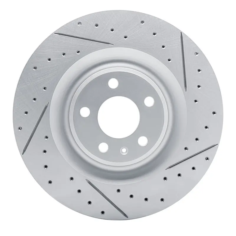 R1 17-26 Audi S8 Rear Right Drilled & Slotted Geo-Carbon Rotor 1
