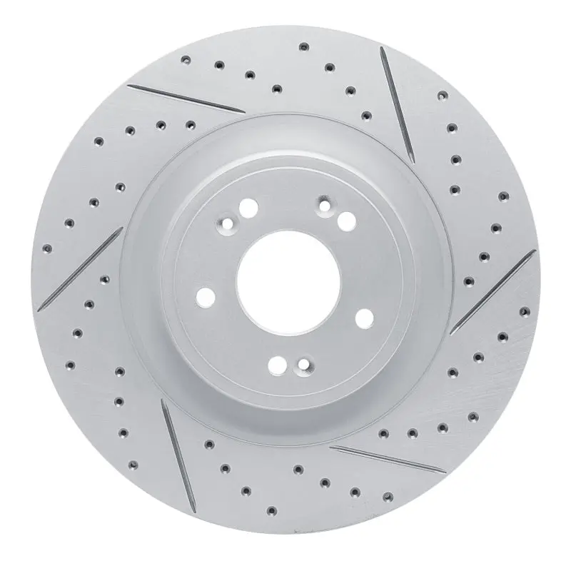 R1 18-20 Genesis G80 Front Right Drilled & Slotted Geo-Carbon Rotor 1