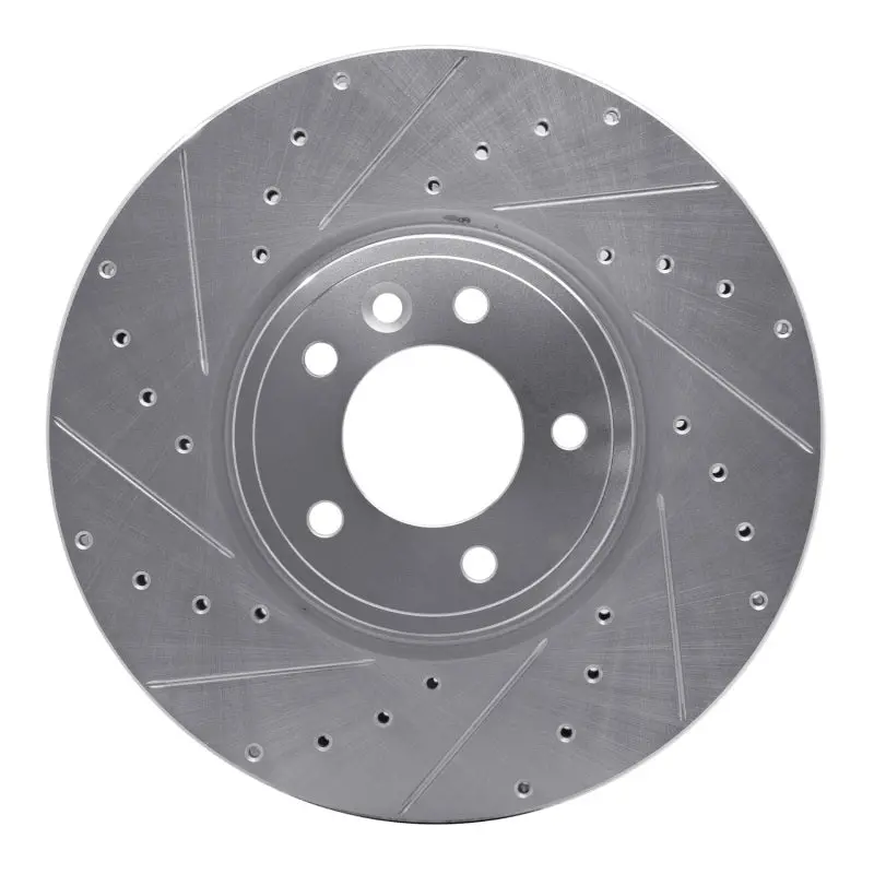 R1 18-20 Land Rover Range Rover Front Left Drilled & Slotted Silver Brake Rotor 1