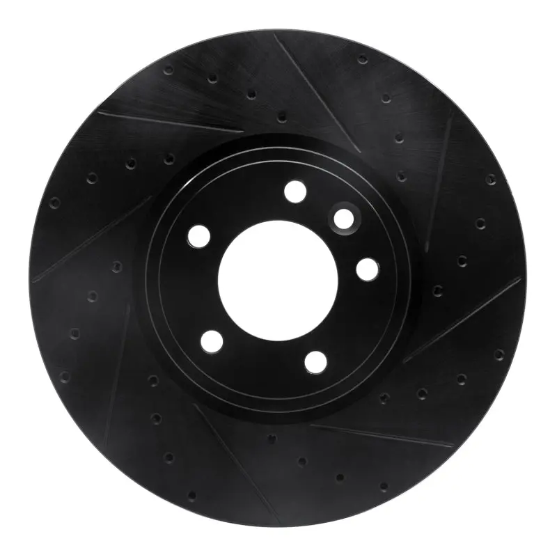R1 18-20 Land Rover Range Rover Sport Front Right Drilled & Slotted Black Brake Rotor 1