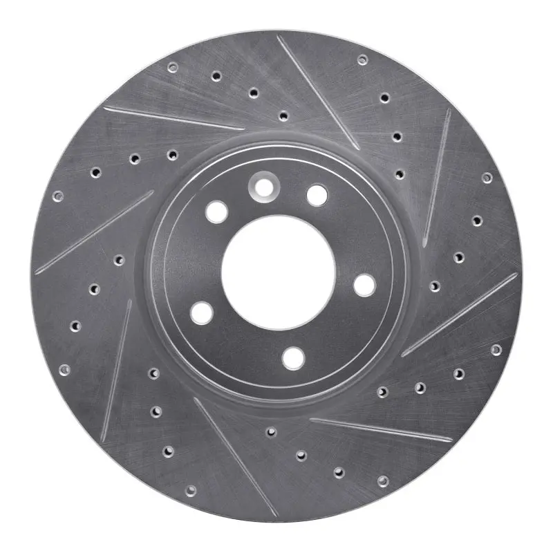 R1 18-20 Land Rover Range Rover Sport Front Right Drilled & Slotted Silver Brake Rotor 1