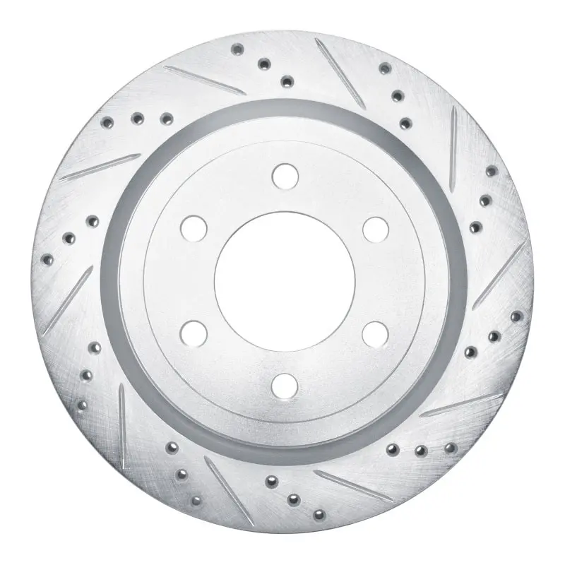 R1 18-21 Ford F-150 4Wd Rear Right Drilled & Slotted Silver Brake Rotor 1