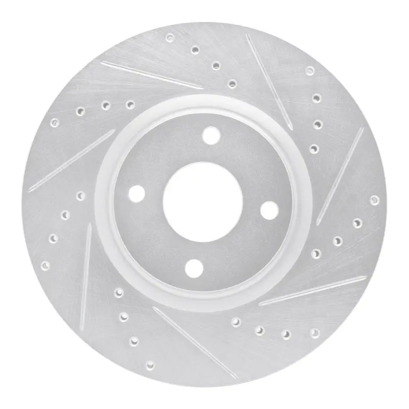R1 18-22 Ford Ecosport Front Right Drilled & Slotted Silver Brake Rotor 1