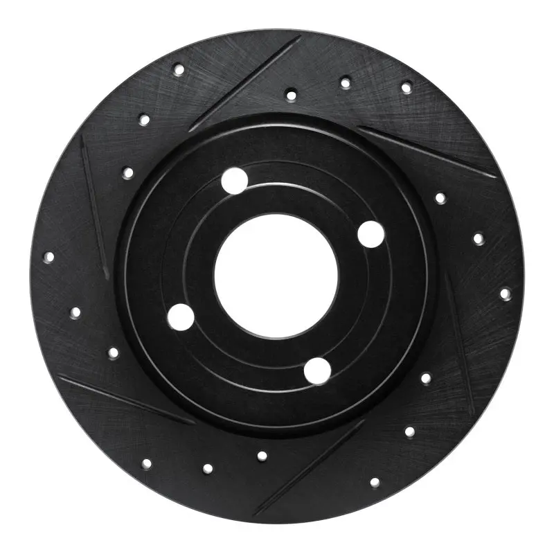 R1 18-22 Ford Ecosport Rear Left Drilled & Slotted Black Brake Rotor 1