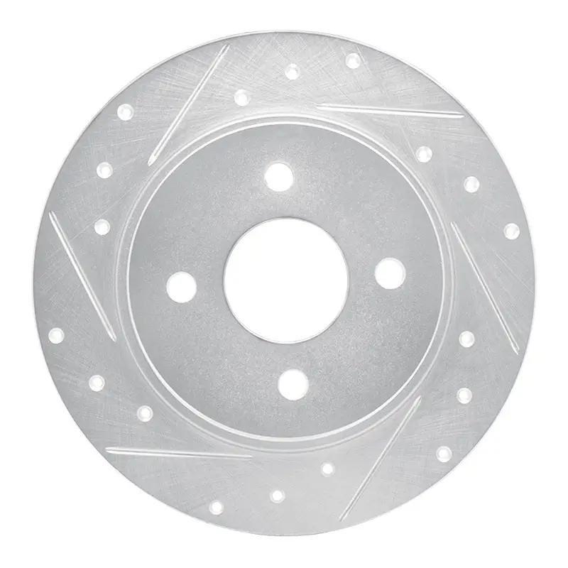 R1 18-22 Ford Ecosport Rear Left Drilled & Slotted Silver Brake Rotor 1