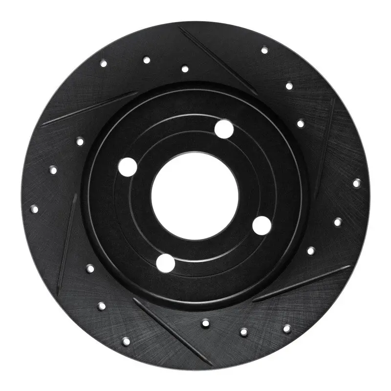 R1 18-22 Ford Ecosport Rear Right Drilled & Slotted Black Brake Rotor 1
