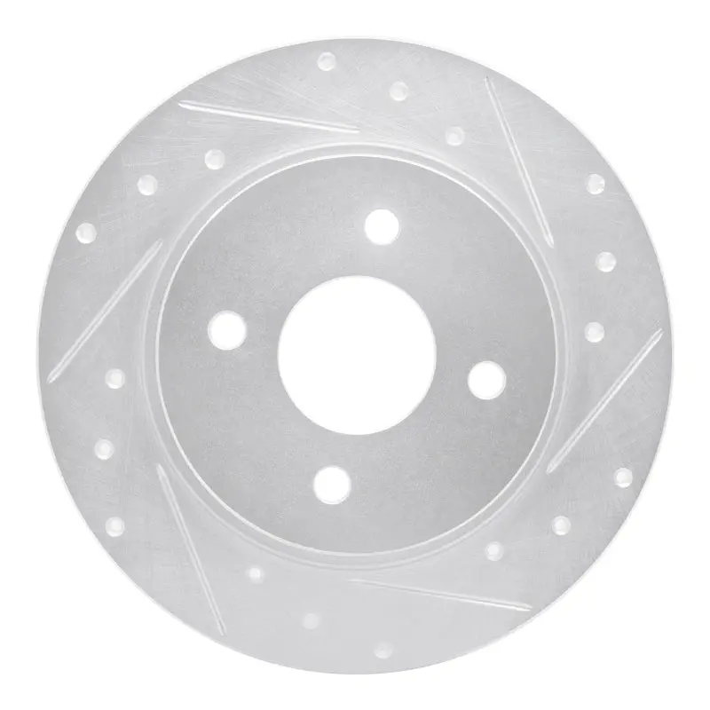 R1 18-22 Ford Ecosport Rear Right Drilled & Slotted Silver Brake Rotor 1