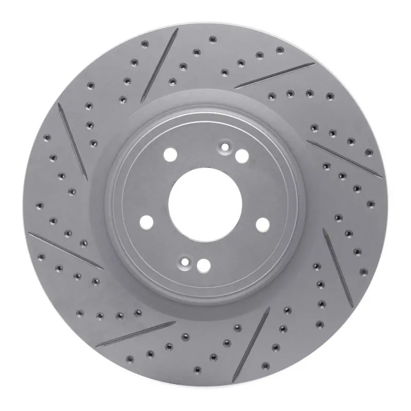 R1 18-22 Genesis G70 Front Right Drilled & Slotted Geo-Carbon Rotor 1