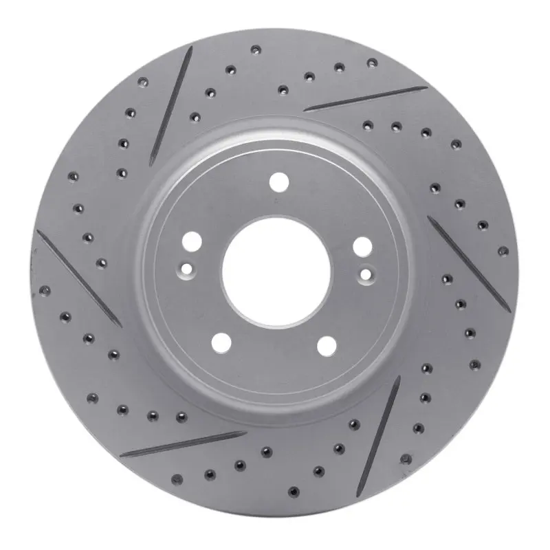 R1 18-23 Genesis G70 Front Right Drilled & Slotted Geo-Carbon Rotor 1