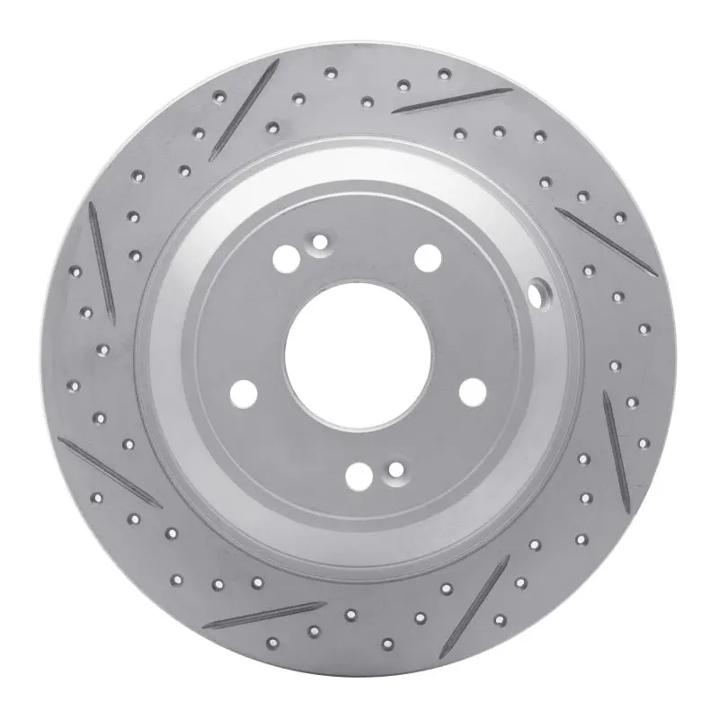 R1 18-23 Genesis G70 Rear Left Drilled & Slotted Geo-Carbon Rotor 1