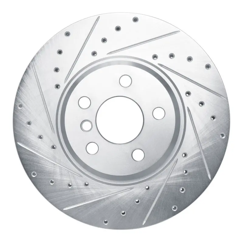R1 18-25 Bmw Z4 Front Left Drilled & Slotted Silver Brake Rotor 1