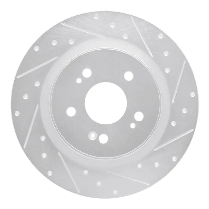 R1 18-25 Honda Odyssey Rear Right Drilled & Slotted Silver Brake Rotor 1
