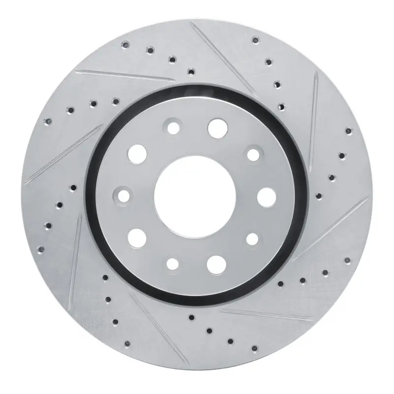 R1 18-25 Jeep Gladiator Front Right Drilled & Slotted Silver Brake Rotor 1