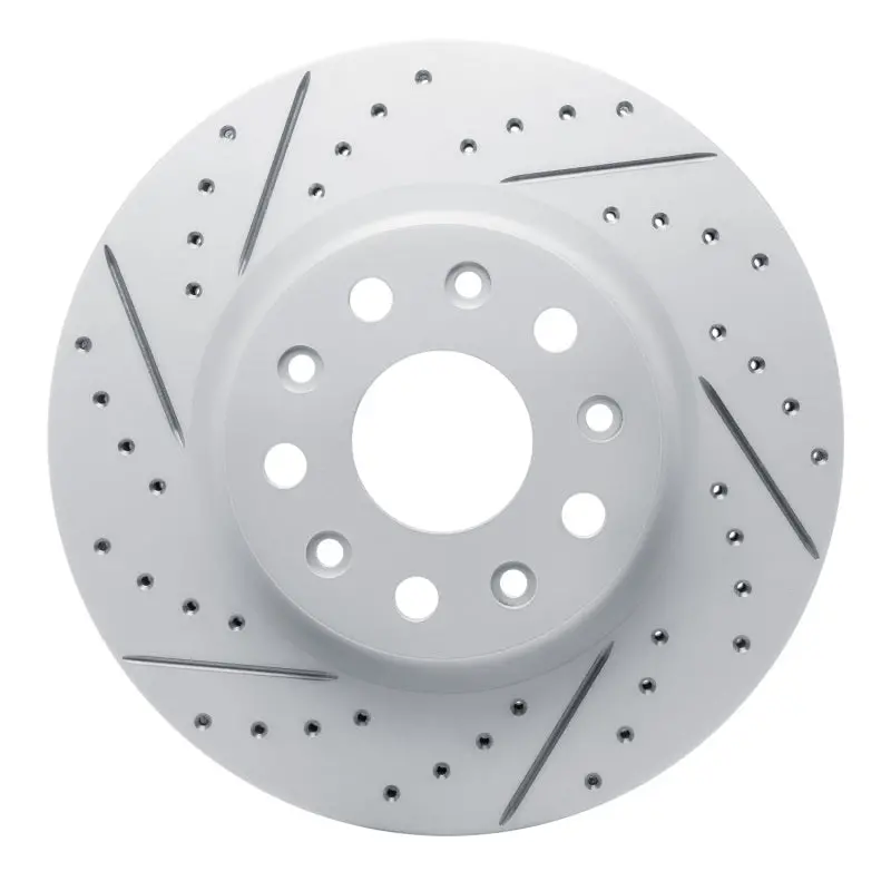 R1 18-25 Jeep Wrangler Front Left Drilled & Slotted Geo-Carbon Rotor 1