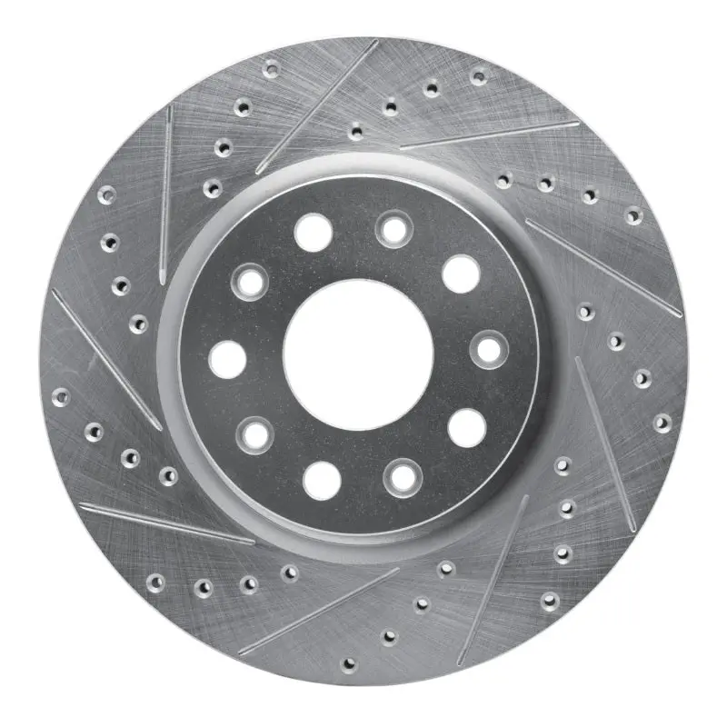 R1 18-25 Jeep Wrangler Front Left Drilled & Slotted Silver Brake Rotor 1