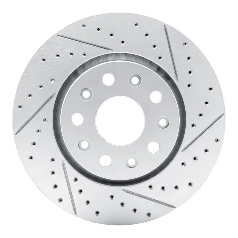 R1 18-25 Jeep Wrangler Front Right Drilled & Slotted Geo-Carbon Rotor 1