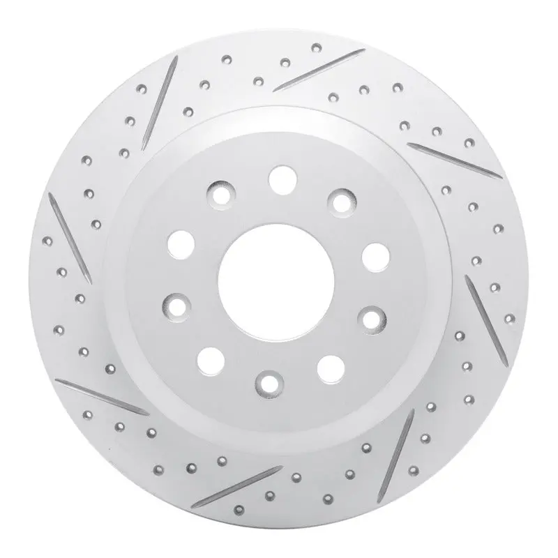 R1 18-25 Jeep Wrangler Rear Left Drilled & Slotted Geo-Carbon Rotor 1