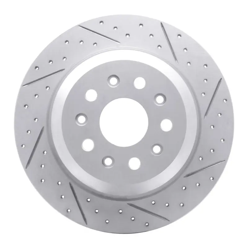 R1 18-25 Jeep Wrangler Rear Right Drilled & Slotted Geo-Carbon Rotor 1